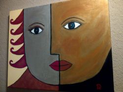 Original  "Man Woman" Oil on Canvas 16" 20" By D Cambiano